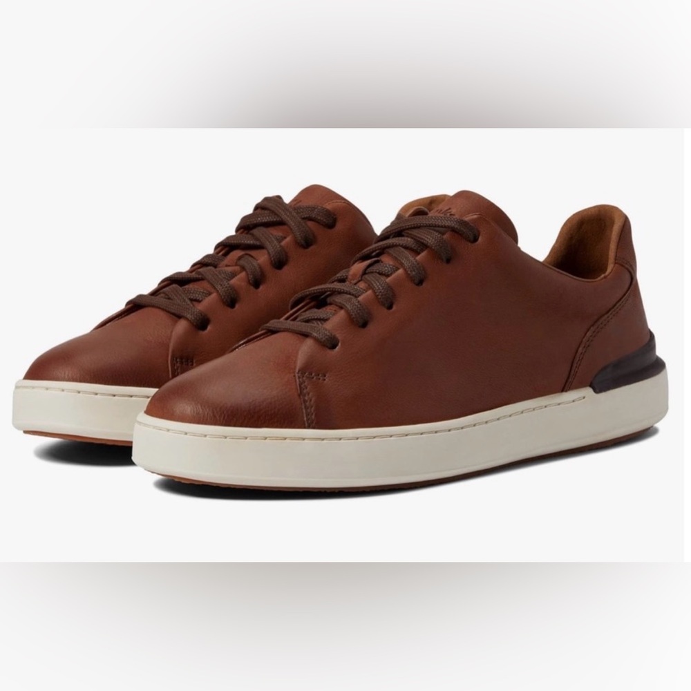Clarks Men's Tan Leather Court Lite Shoe 8.5
